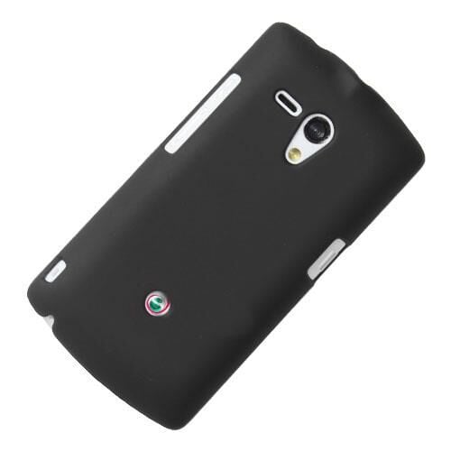 Xperia Neo L ile Uyumlu Sert Kauçuk Kılıf Siyah Renk