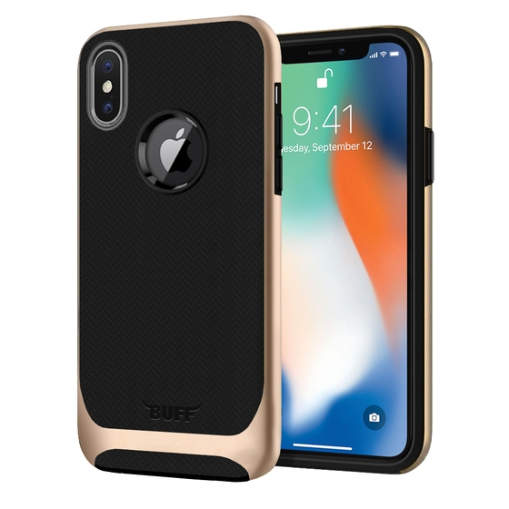Buff iPhone X ile Uyumlu New Armor Kılıf Gold