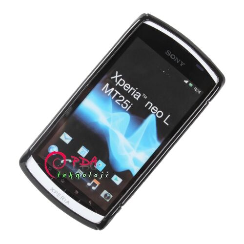 Xperia Neo L ile Uyumlu S Desenli Şeffaf Silikon Kılıf Siyah Renk