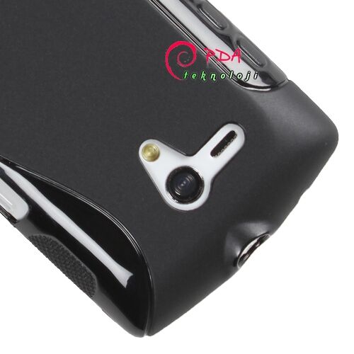 Xperia Neo L ile Uyumlu S Desenli Şeffaf Silikon Kılıf Siyah Renk