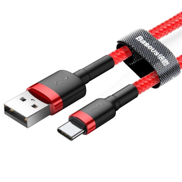 Baseus Cafule Type-C Şarj Kablosu 3A 1mt CATKLF-B09 Kırmızı
