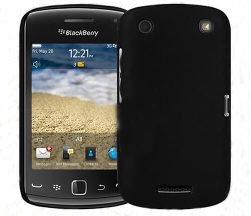 BlackBerry 9380 Curve ile Uyumlu Sert Kauçuk Kılıf Siyah Renk