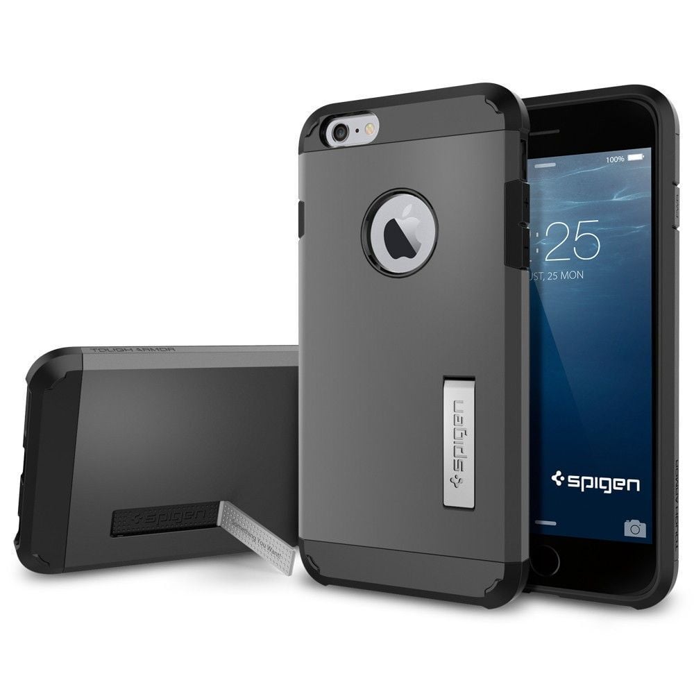 Spigen iPhone 6 Plus/6s Plus ile Uyumlu Kılıf Tough Armor Gun Metal