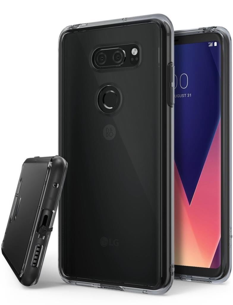 Ringke Fusion V30 ile Uyumlu Kılıf Smoke Black TPU Bumper Extra Darbe Emici