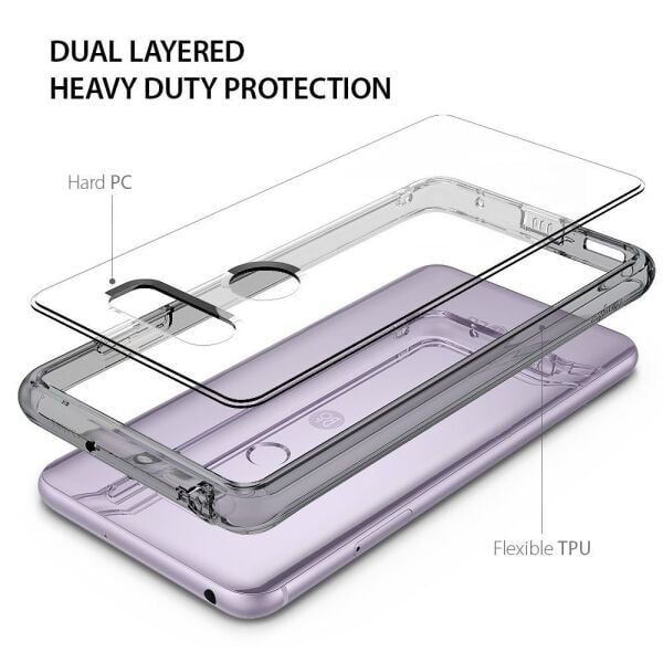 Ringke Fusion V30 ile Uyumlu Kılıf Smoke Black TPU Bumper Extra Darbe Emici