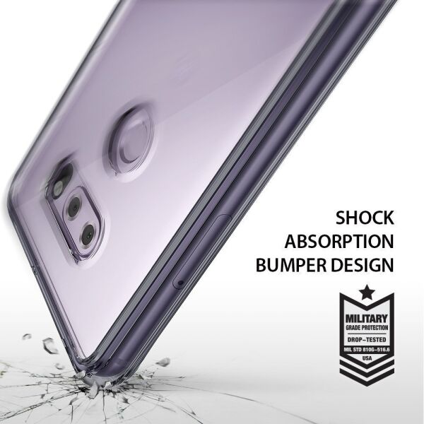 Ringke Fusion V30 ile Uyumlu Kılıf Smoke Black TPU Bumper Extra Darbe Emici