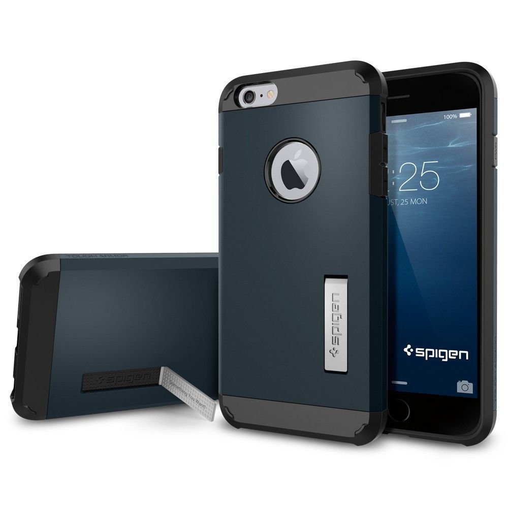 Spigen iPhone 6 Plus/6s Plus ile Uyumlu Kılıf Tough Armor Metal Slate