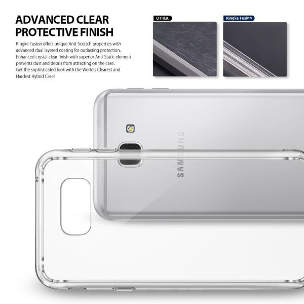Ringke Fusion Galaxy A8 2016 ile Uyumlu Kılıf Clear TPU Bumper Extra Darbe Emici