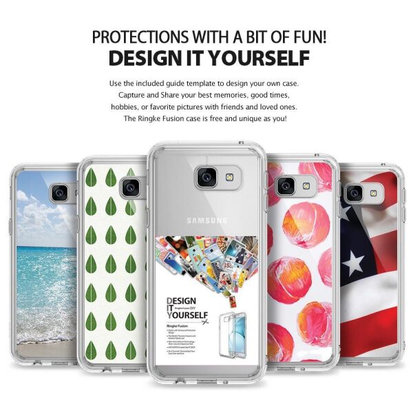 Ringke Fusion Galaxy A8 2016 ile Uyumlu Kılıf Clear TPU Bumper Extra Darbe Emici