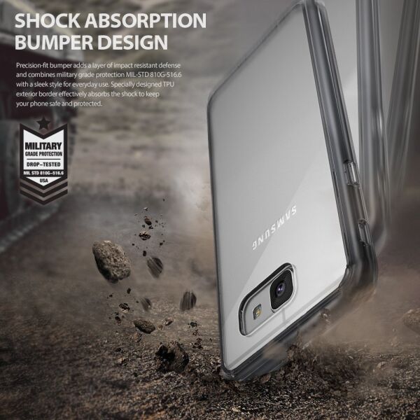 Ringke Fusion Galaxy A8 2016 ile Uyumlu Kılıf Clear TPU Bumper Extra Darbe Emici