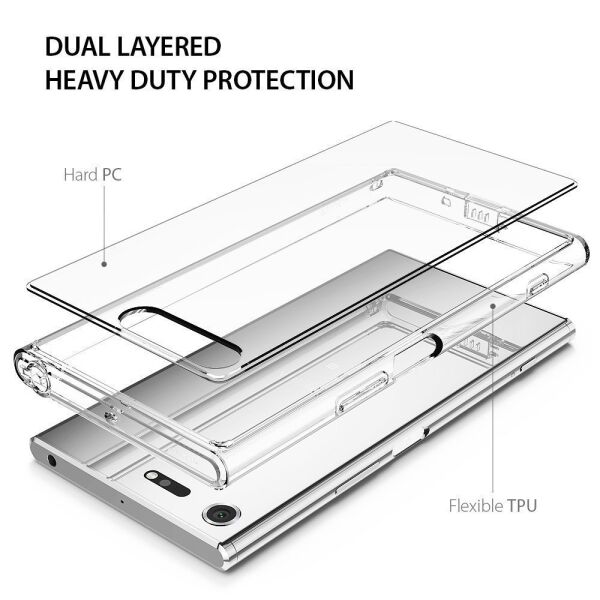 Ringke Fusion Xpreia XZ ile Uyumlu Premium Kılıf Clear TPU Bumper Extra Darbe Emici
