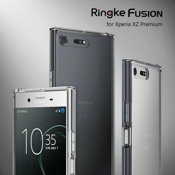 Ringke Fusion Xpreia XZ ile Uyumlu Premium Kılıf Smoke Black TPU Bumper Extra Darbe Emici