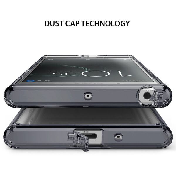 Ringke Fusion Xpreia XZ ile Uyumlu Premium Kılıf Smoke Black TPU Bumper Extra Darbe Emici