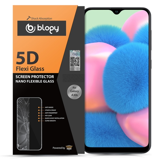 Blogy Galaxy A30s ile Uyumlu Flexi 5D Ekran Koruyucu