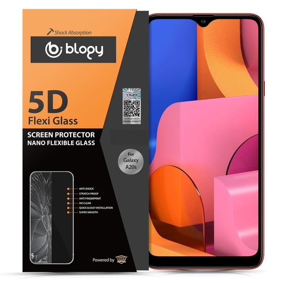 Blogy Galaxy A20s ile Uyumlu Flexi 5D Ekran Koruyucu