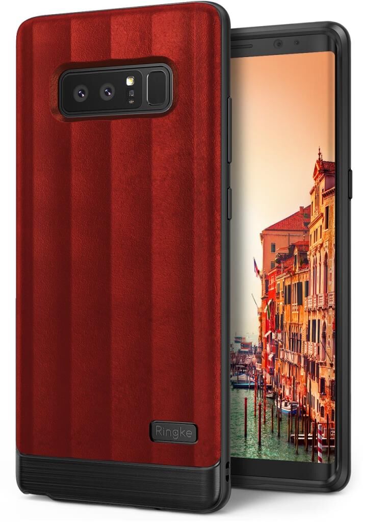 Ringke FlexS Galaxy Note 8 ile Uyumlu KIlıf Blaze Red Premium PU Deri&TPU Kombini Tam Koruma