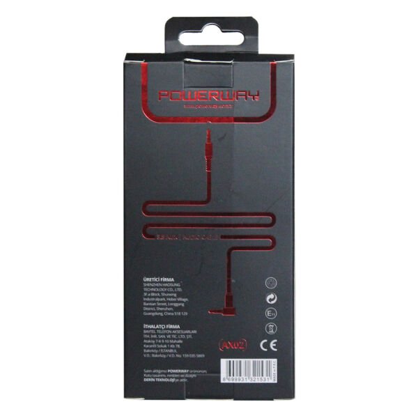 Powerway Aux Kablosu Kırmızı AX02