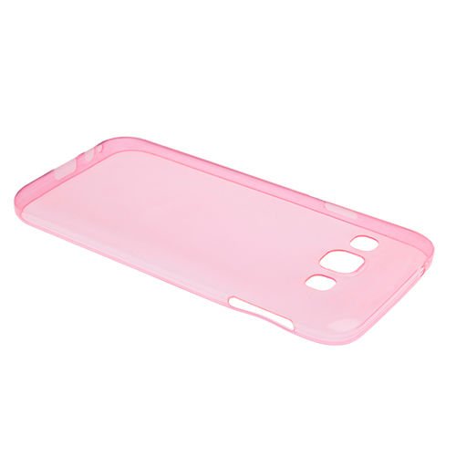 Galaxy E5 ile Uyumlu Kılıf 0.2mm Şeffaf Silikon Pembe