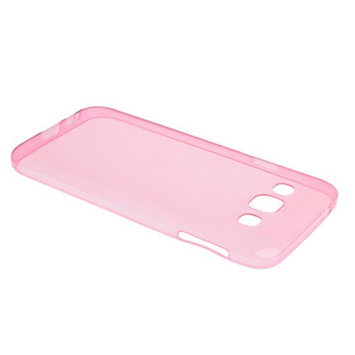 Galaxy E5 ile Uyumlu Kılıf 0.2mm Şeffaf Silikon Pembe