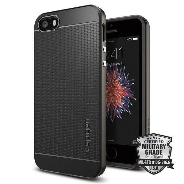 Spigen iPhone 5,5s,SE ile Uyumlu Kılıf Neo Hybrid Gun Metal