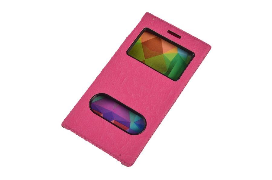 Jopus Galaxy J5 2016 ile Uyumlu Suni Deri KK-147 Kapaklı Koruma Kılıfı Pembe