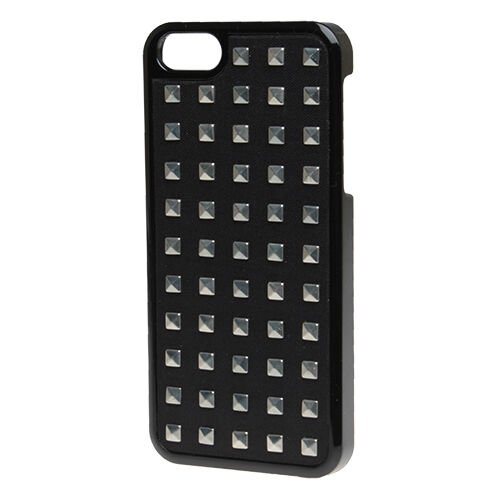 Benjamins iPhone SE/5S/5 ile Uyumlu Kılıf Küçük Kareli Gümüş Zımbalı Model 9