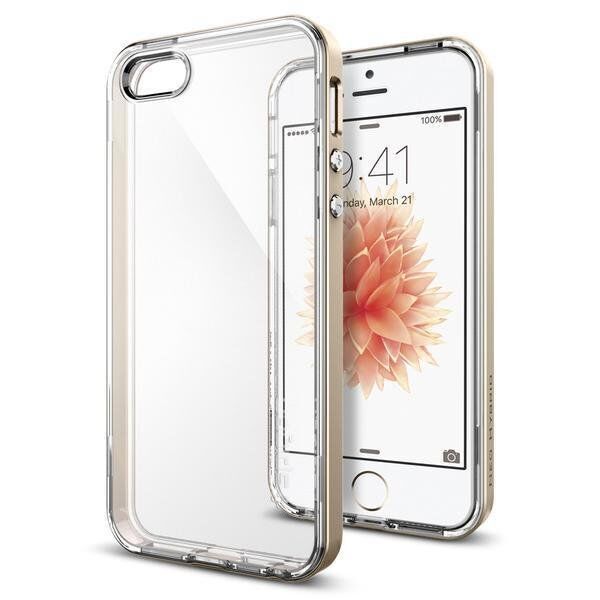 Spigen iPhone 5,5s,SE ile Uyumlu Kılıf Neo Hybrid Crystal Champagne Gold