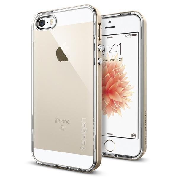 Spigen iPhone 5,5s,SE ile Uyumlu Kılıf Neo Hybrid Crystal Champagne Gold