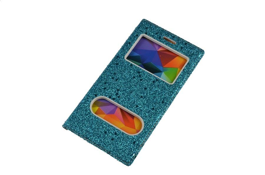 Jopus Galaxy J5 2016 ile Uyumlu Simli Kapaklı Kılıf Mavi KK-148