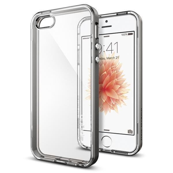 Spigen iPhone 5,5s,SE ile Uyumlu Kılıf Neo Hybrid Crystal Gun Metal