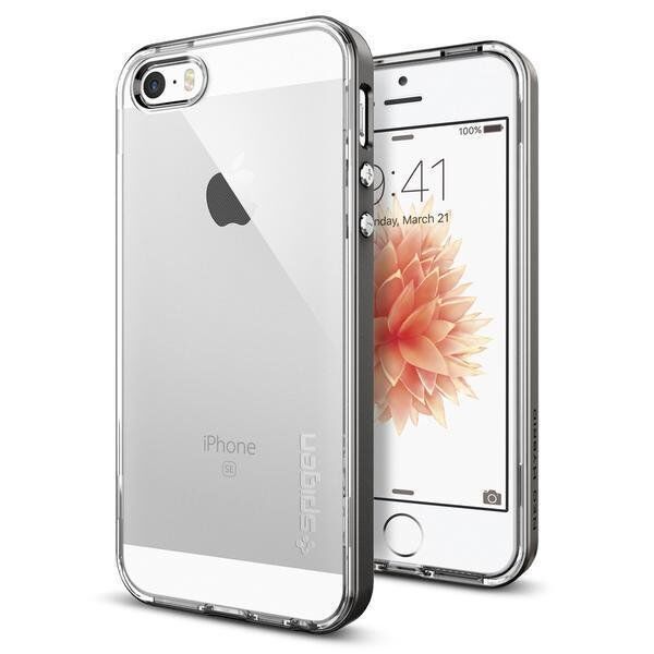 Spigen iPhone 5,5s,SE ile Uyumlu Kılıf Neo Hybrid Crystal Gun Metal
