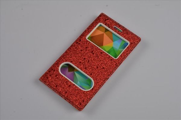 Jopus Galaxy J5 2016 ile Uyumlu Simli Kapaklı Kılıf Kırmızı KK-148