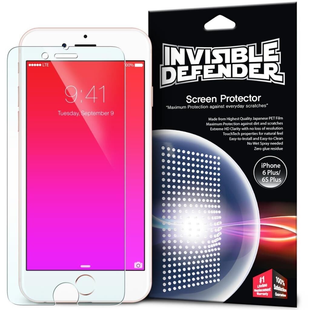 Ringke ID iPhone 6s Plus/ 6 Plus ile Uyumlu Invisible Defender Ekran Koruyucu 3+1