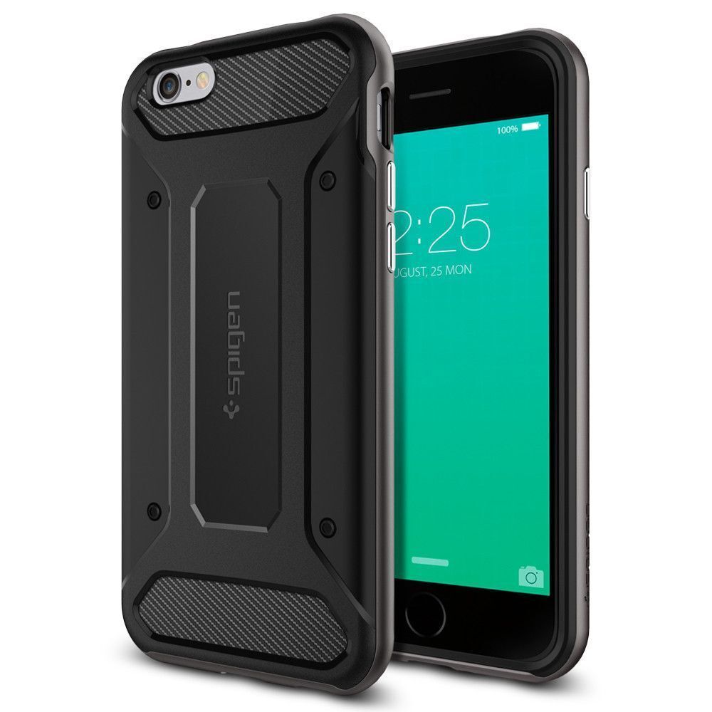 Spigen iPhone 6s Plus/6 Plus ile Uyumlu Kılıf Neo Hybrid Carbon Gun Metal