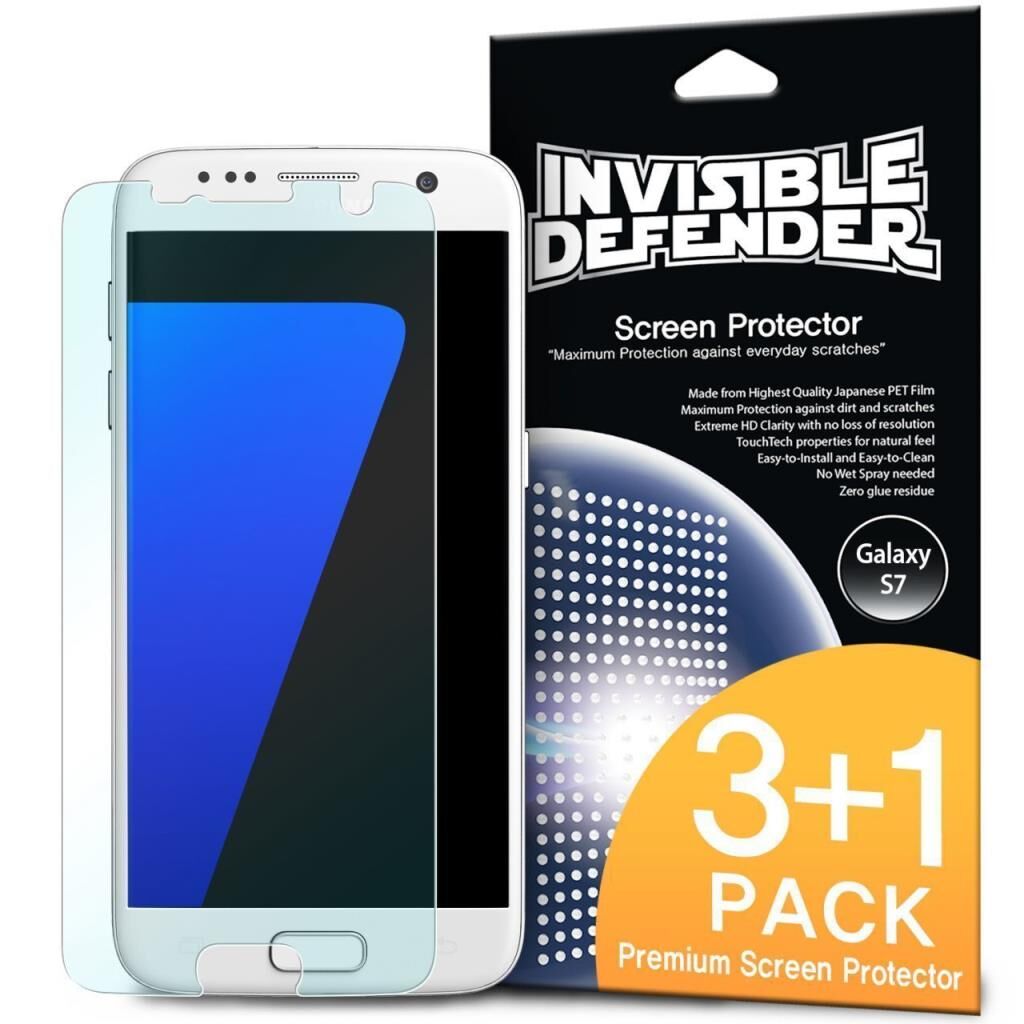 Ringke ID Galaxy S7 ile Uyumlu Invisible Defender Ekran Koruyucu 3+1