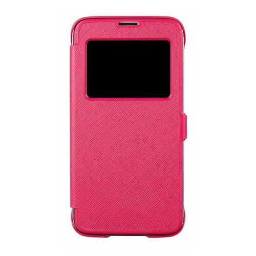 Anymode G900 Galaxy S5 ile Uyumlu View Flip Cover Kılıf Koyu Pembe