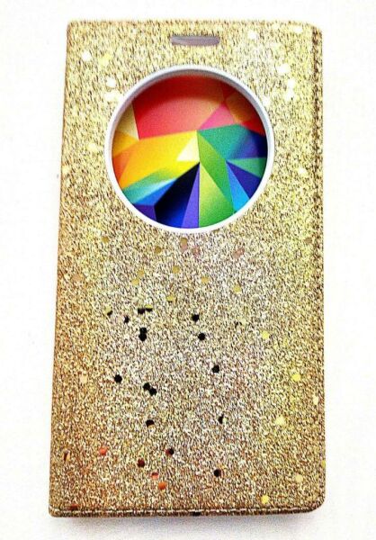 Jopus Zenfone 3 ile Uyumlu 5.5 Simli Kapaklı Kılıf Gold KK-148