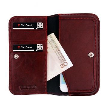 Pierre Cardin iPhone 6 ile Uyumlu Deri Kapaklı Koruma Kılıfı Kırmızı PCL-P06