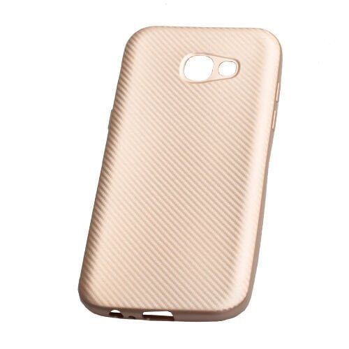 Galaxy A7 (2017) A720F ile Uyumlu Karbon Silikon Kılıf Gold