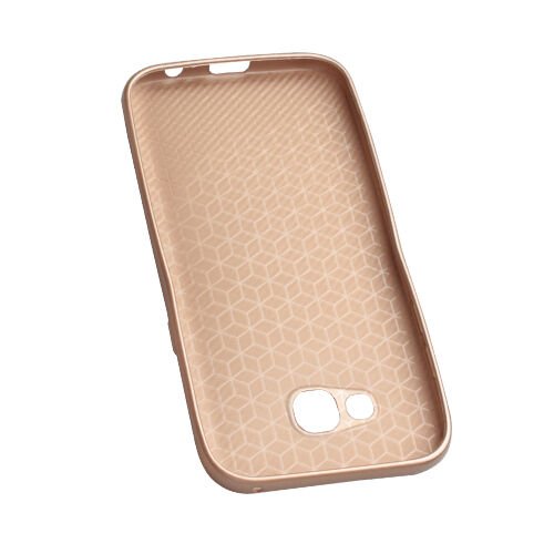 Galaxy A7 (2017) A720F ile Uyumlu Karbon Silikon Kılıf Gold