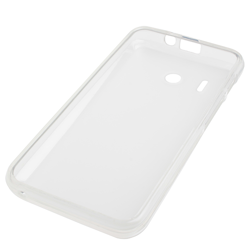 Ascend Y320 ile Uyumlu Şeffaf Silikon Kılıf Beyaz