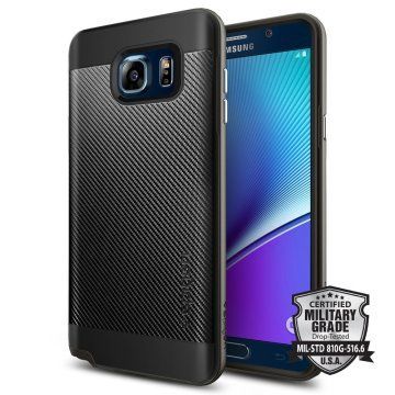 Spigen Galaxy Note 5 ile Uyumlu Kılıf Neo Hybrid Carbon Gun Metal