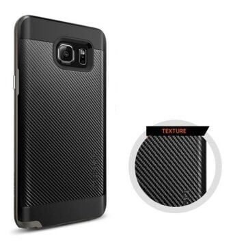 Spigen Galaxy Note 5 ile Uyumlu Kılıf Neo Hybrid Carbon Gun Metal