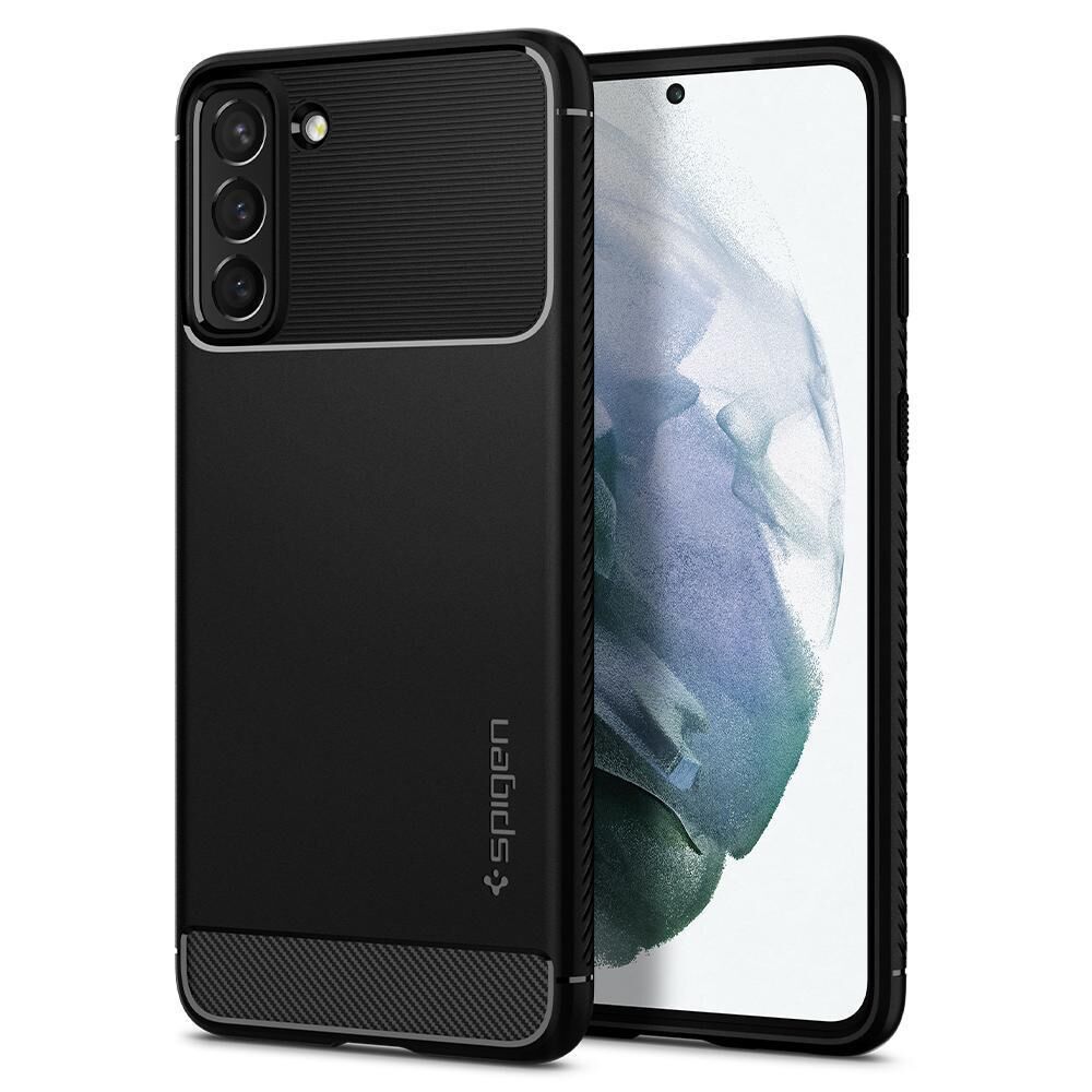 Spigen Galaxy S21 Plus ile Uyumlu Kılıf Rugged Armor Matte Black
