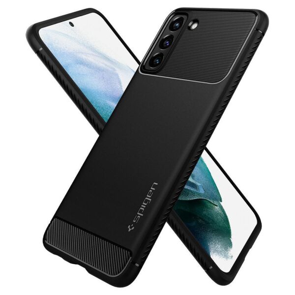 Spigen Galaxy S21 Plus ile Uyumlu Kılıf Rugged Armor Matte Black