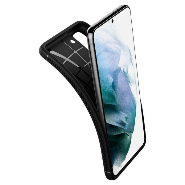 Spigen Galaxy S21 Plus ile Uyumlu Kılıf Rugged Armor Matte Black