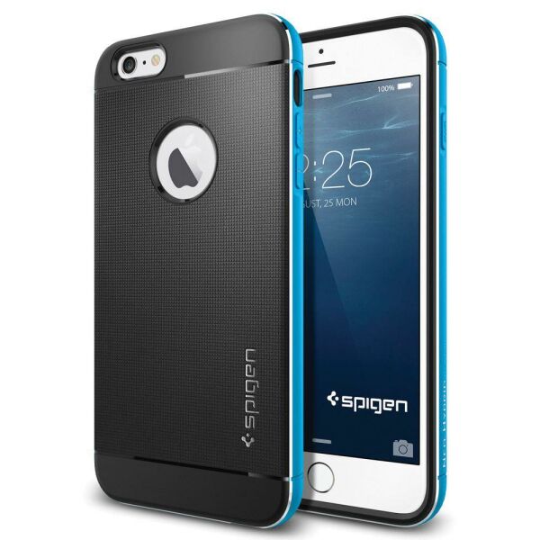 Spigen iPhone 6 Plus/6s Plus ile Uyumlu Kılıf Neo Hybrid Metal Metal Blue