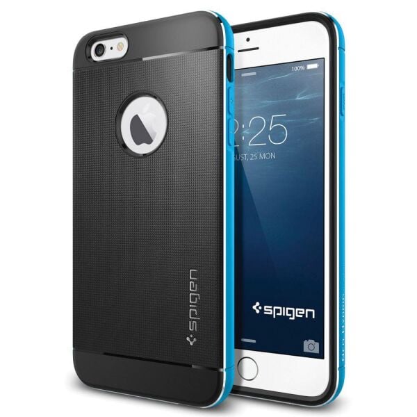 Spigen iPhone 6 Plus/6s Plus ile Uyumlu Kılıf Neo Hybrid Metal Metal Blue