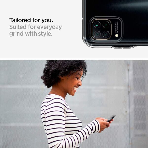 Spigen P40 Lite ile Uyumlu Kılıf Liquid Crystal 4 Tarafı Tam Koruma Crystal Clear