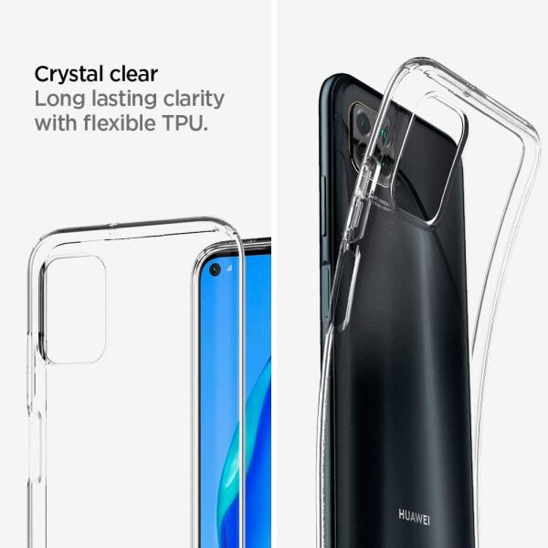 Spigen P40 Lite ile Uyumlu Kılıf Liquid Crystal 4 Tarafı Tam Koruma Crystal Clear